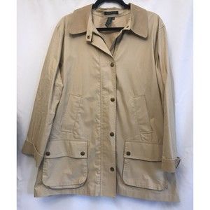 Ralph Lauren 2X Beige Cotton Twill Cord Collar Chore Barn Utility Jacket Coat